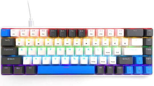 Media-Tech Red Core MX60 Gaming Mechanical Keyboard 60% with Cherry MX Red switches and RGB lighting (International English) Blue/Graphite