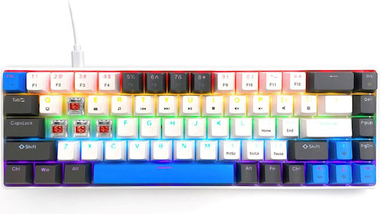 Media-Tech Red Core MX60 Gaming Mechanical Keyboard 60% with Cherry MX Red switches and RGB lighting (International English) Blue/Graphite
