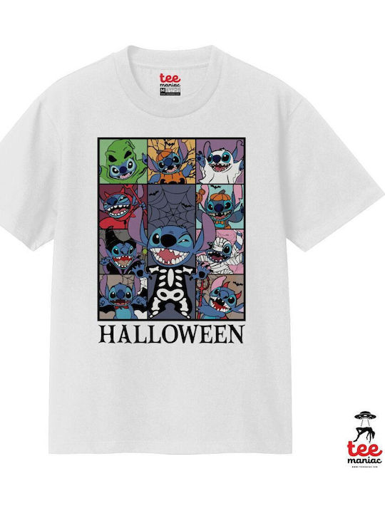 Stitch Halloween Κλασικό T-shirt Διπλής Ραφής Χωρίς Πλευρικές Ραφές Λευκο 100% Βαμβάκι Vegan & Oeko-tex Πιστοποιημένο Stitch Halloween Κλασικό T-shirt Διπλής Ραφής Χωρίς Πλευρικές Ραφές Λευκο 100% Βαμβάκι Vegan & Oeko-tex Πιστοποιημένο