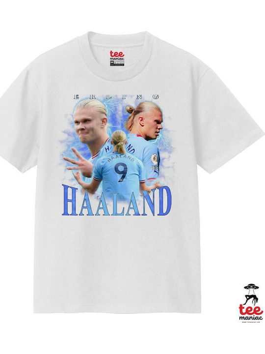Erling Haaland Κλασικό T-shirt Διπλής Ραφής Χωρίς Πλευρικές Ραφές Λευκο 100% Βαμβάκι Vegan & Oeko-tex Πιστοποιημένο Erling Haaland Κλασικό T-shirt Διπλής Ραφής Χωρίς Πλευρικές Ραφές Λευκο 100% Βαμβάκι Vegan & Oeko-tex Πιστοποιημένο