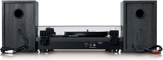 Lenco LS-100 LS100BK Turntables with Preamp and Built-in Speakers Black