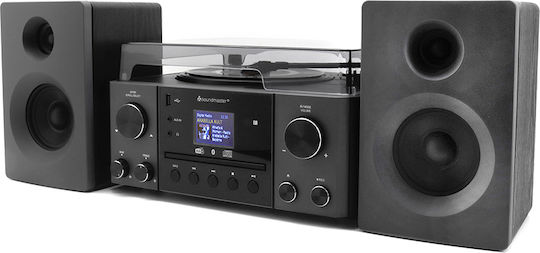 Soundmaster MCD1950SW Πικάπ με Direct Drive, Προενίσχυση και Ενσωματωμένα Ηχεία Μαύρο