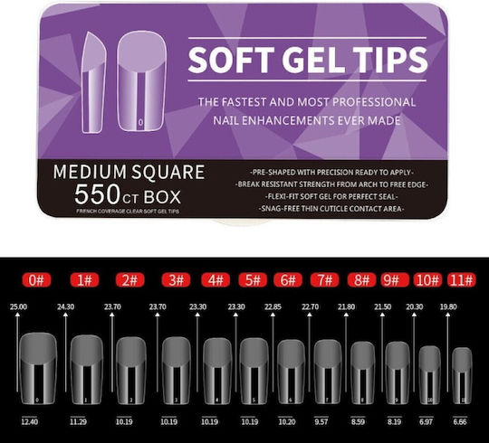 Soft Gel Nail Tips Transparent 550pcs 2015099