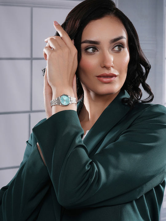 Pierre Cardin Γυναικείο Ρολόι 28mm Μπαταρίας με Ασημί Μεταλλικό Μπρασελέ