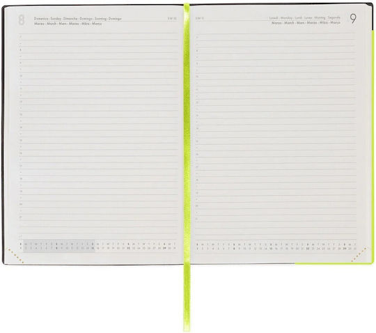 Daily Diary 12 Months Large With Notebook 2026 Chartreuse Ag2612068 Legami