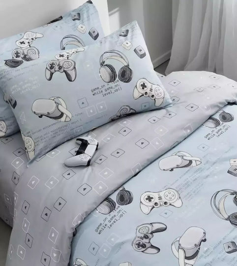 Vesta Home Set Cearceafuri Single Din Bumbac Game Gri 170x260cm 3 Bucăți