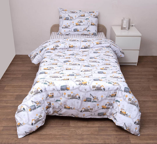 Viopros Kids Sheets Single Set with Elastic Band White 160x260cm Viopros Kids Sheets Single Set with Elastic Band White 160x260cm
