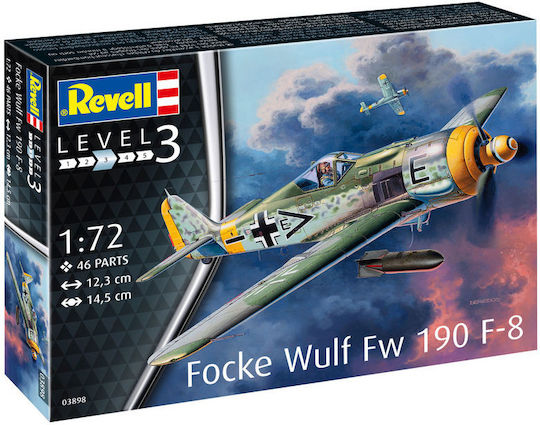Revell Focke Wulf Fw190 F-8 Figurină de Modelism Avion 46 Piese la Scară 1:72 cu Lipici și Culori