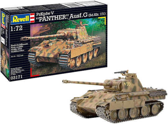 Revell PzKpfw V "Panther" Ausf.G Modeling Figure Tank 124 Pieces in Scale 1:72 12.2cm.
