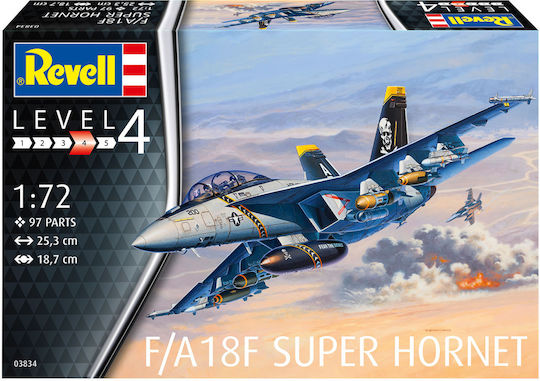 Revell Φιγούρα Μοντελισμού Αεροπλάνο F/A-18F Super Hornet 97 Κομματιών σε Κλίμακα 1:72 με Κόλλα και Χρώματα 25.3x18.7εκ.