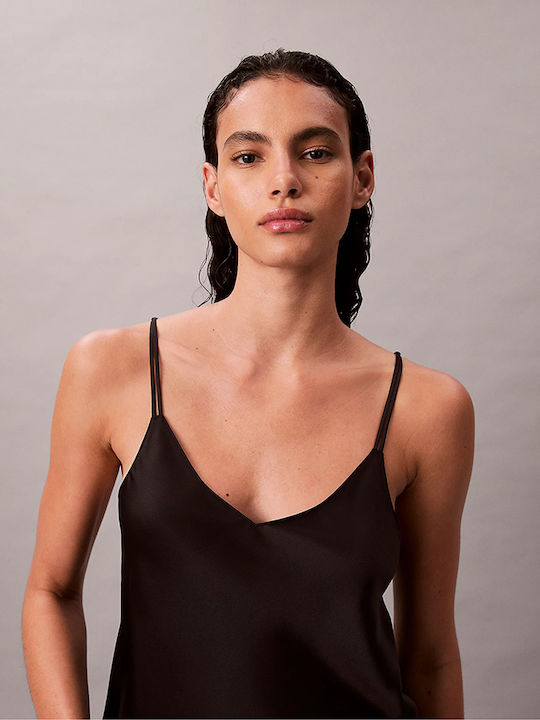 Calvin Klein Καλοκαιρινό Γυναικείο Σετ Πιτζάμας Μαύρο