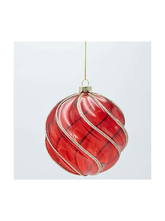 Set Of 2 Large Red Glass Balls 12cm