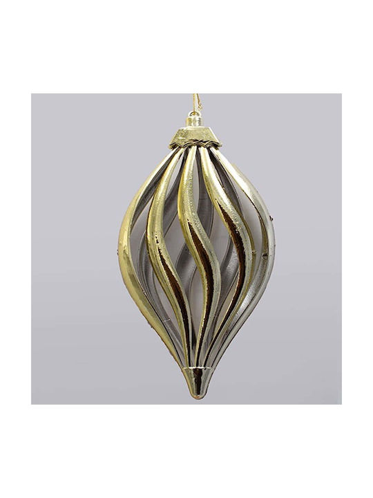 Träne Weihnachtsbaumschmuck Kunststoff Gold 11x21cm