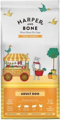 Harper and Bone Fresh Market 2kg Ξηρά Τροφή χωρίς Σιτηρά για Ενήλικους Σκύλους Μεσαίων & Μεγαλόσωμων Φυλών με Αρνί, Γαλοπούλα, Πάπια και Χοιρινό