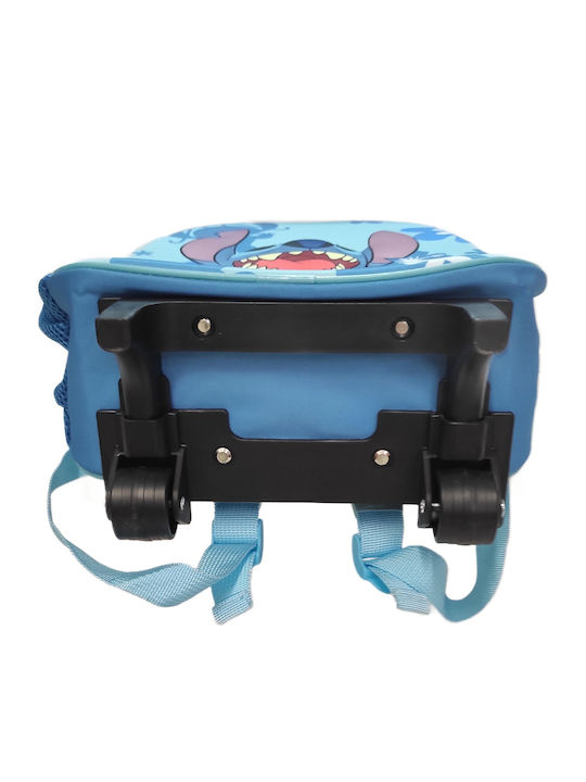 Disney Lilostitch Σχολική Τσάντα Τρόλεϊ Νηπιαγωγείου Μπλε