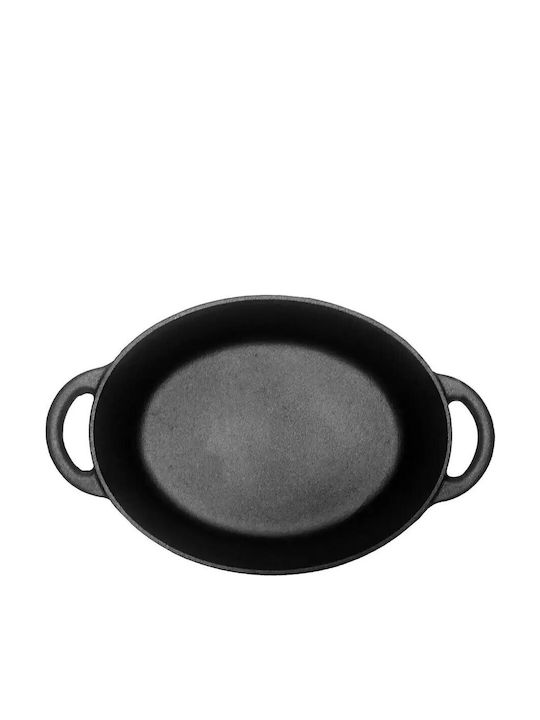 KING Hoff Dutch Oven Oval Cast Iron Black 33x22cm 1pcs
