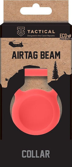 Tactical Beam Θήκη Κολάρου Κατοικιδίων Σιλικόνης για AirTag σε Κόκκινο χρώμα
