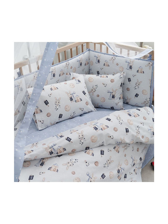 Vesta Home Set Baby Bettbezug mit Kissenbezug Astra Blau-mult 120x160cm
