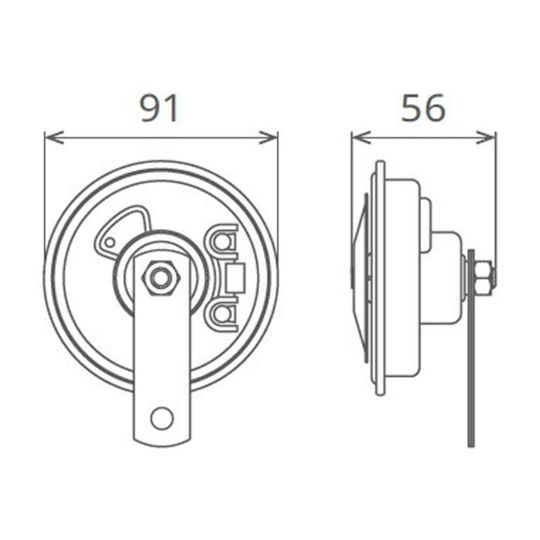 Electromagnetic Horn Disc Tip 24v 3a Jos Tone