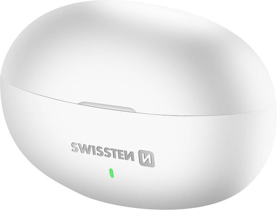 Swissten Sonic In ear Bluetooth хендсфри Слушалки с Кутийка за Зареждане Бял