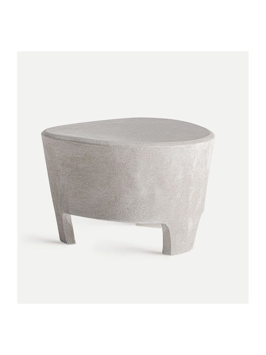Round Side Coffee Table Wooden Light Gray W60xL60xH40cm