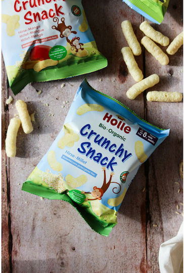 Holle Cheese Puffs Bio Organic Crunchy Snack with Flavor Mango Sugar Free 25gr for 8+ months