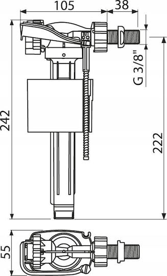 Alkotest A150-3/8"-pl-01 Alca Side Float Valve 3/8 Ceramic Tanks Z.pλ.t.pb-3/8-alca