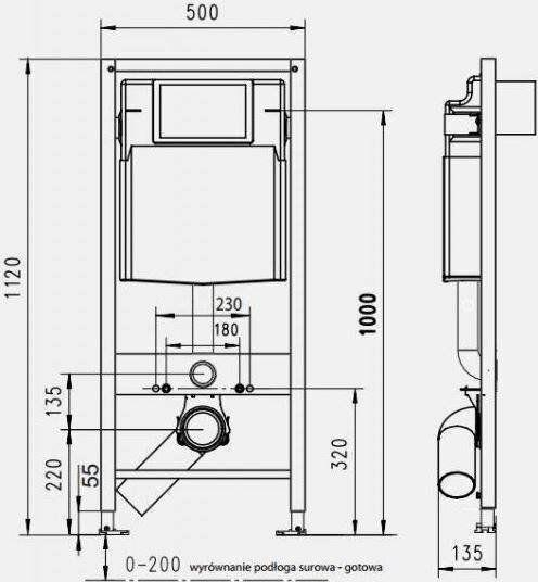 Kan-therm Jomotech Suport Wc H=1120 Comutator Alb