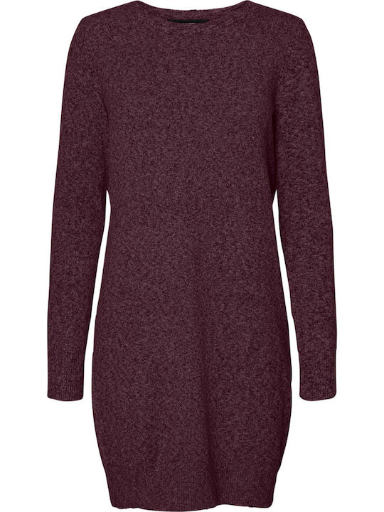 Rochie Mini Tricotată Burgundy