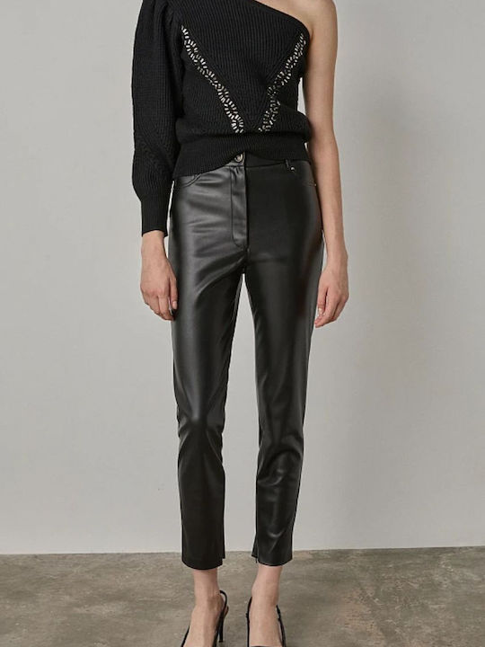 Women's Fabric Trousers Regular Fit Black
