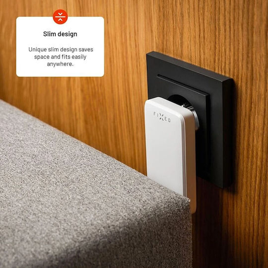Fixed Φορτιστής Χωρίς Καλώδιο GaN με 2 Θύρες USB-C 45W Power Delivery Λευκός