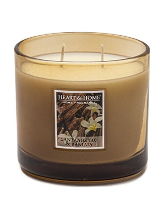 Heart & Home Aromatic Soy Candle Double Wick in Jar with Sandalwood & Vanilla Scent 230g