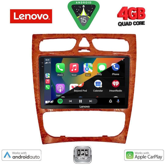 Lenovo Ηχοσύστημα Αυτοκινήτου για Mercedes-Benz C Class Nissan Cherry 1999-2004 (Bluetooth/USB/WiFi/GPS/Apple-Carplay/Android-Auto) με Οθόνη Αφής 9"