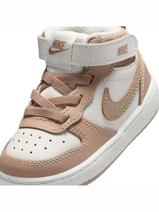 Court Borough Mid 2 Παιδικά Sneakers High με Σκρατς Μπεζ CD7784-125