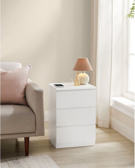White Wooden Bedside Tables 2 Pieces 40x35x59cm