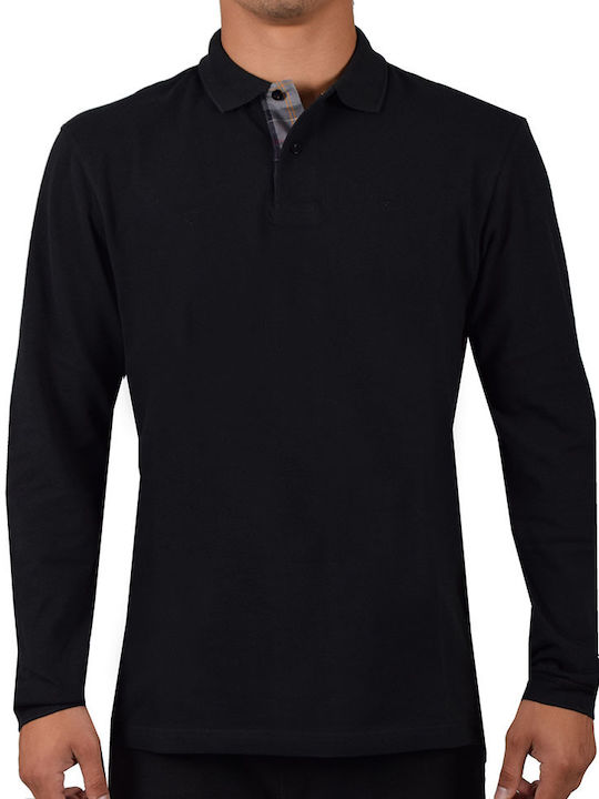 Essential Polo Αθλητική Μπλούζα Μακρυμάνικη Μαύρη