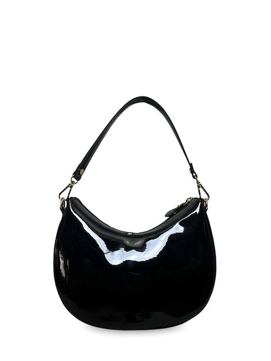 Γυναικεία Τσάντα Mini Hobo Festive Μαύρο Λουστρίνι