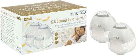 innoGio Giomum Line Discreet Double Φορητό Διπλό Θήλαστρο Μπαταρίας Χωρίς BPA Λευκό