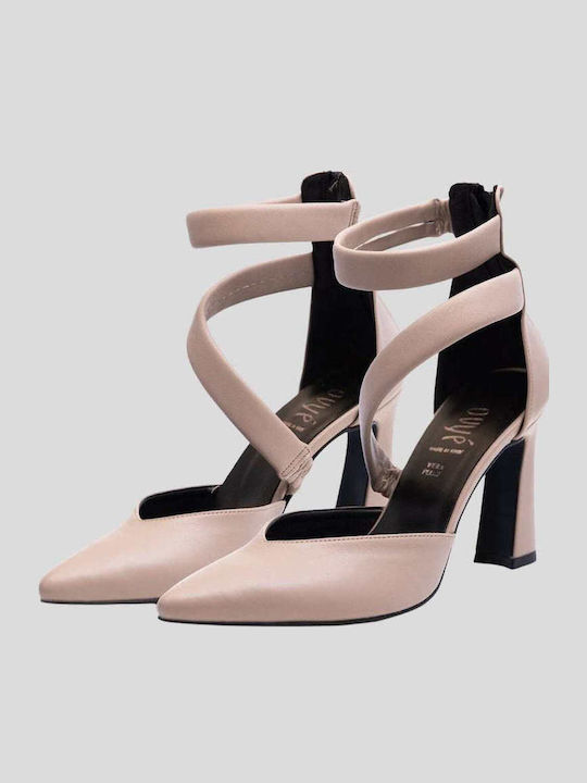 Pumps mit Riemchen Beige