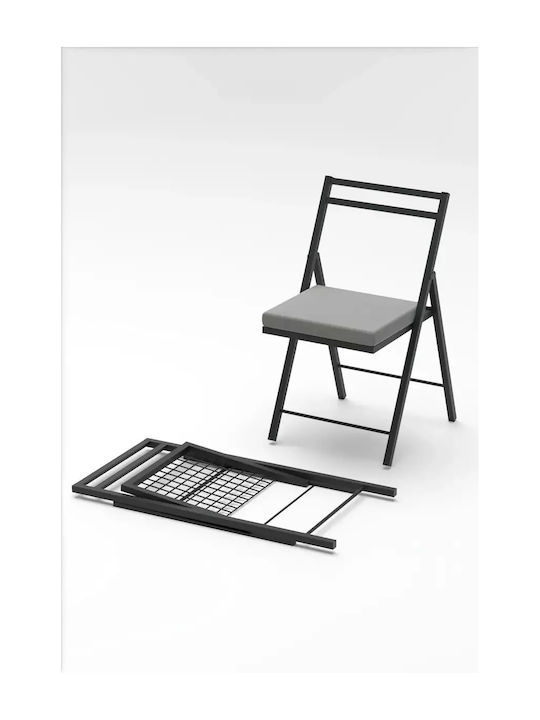 2 Pieces Foldable Black Metallic Chair Cushion – Bistro Chair