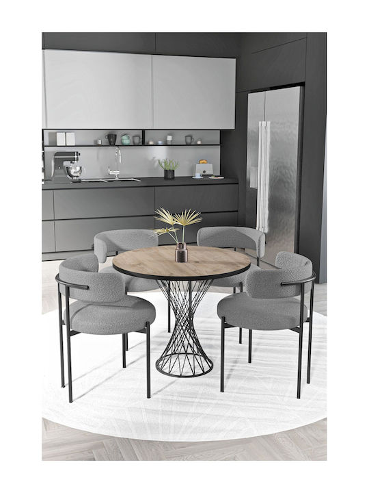 Kitchen Metallic Chair Black STE-001500-V2748