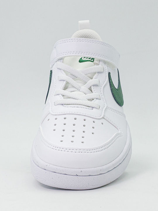 Court Borough Low Recraft Kids Sneakers with Hoop & Loop Closure White