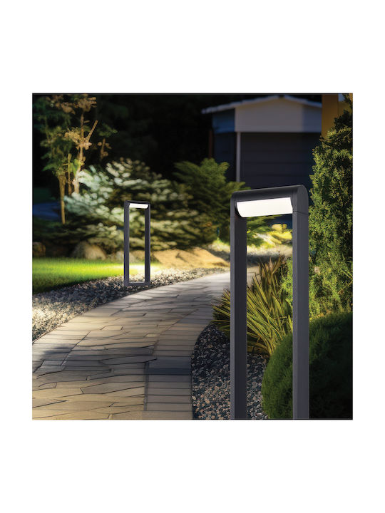 Viokef Outdoor Floor Lamp Small Post LED for Exterior Space 13W with Warm White Light IP65 Grey
