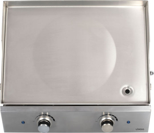 Tabletop Electric Grill Smooth Plate 2800W Inox with Adjustable Thermostat 51cmx36cmcm