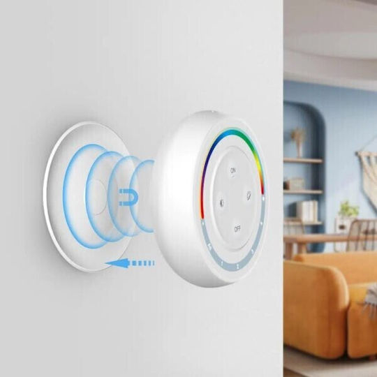 Μαγνητικός Επιτοίχιος Διακόπτης Dimmer Led Mtn-2089 Rf Rgb+cct 4 Καναλιών 3v S2w+ Mtn-2089 White Miboxer