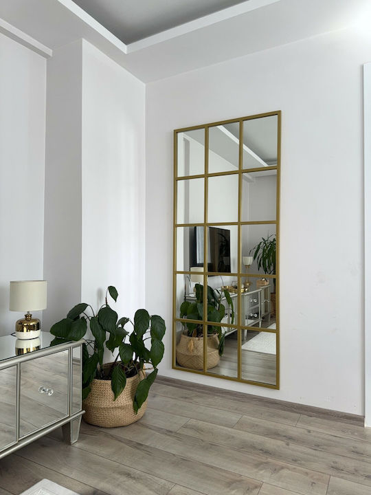 SteweHome Καθρέπτης με Χρυσό Μεταλλικό Πλαίσιο 180x80cm