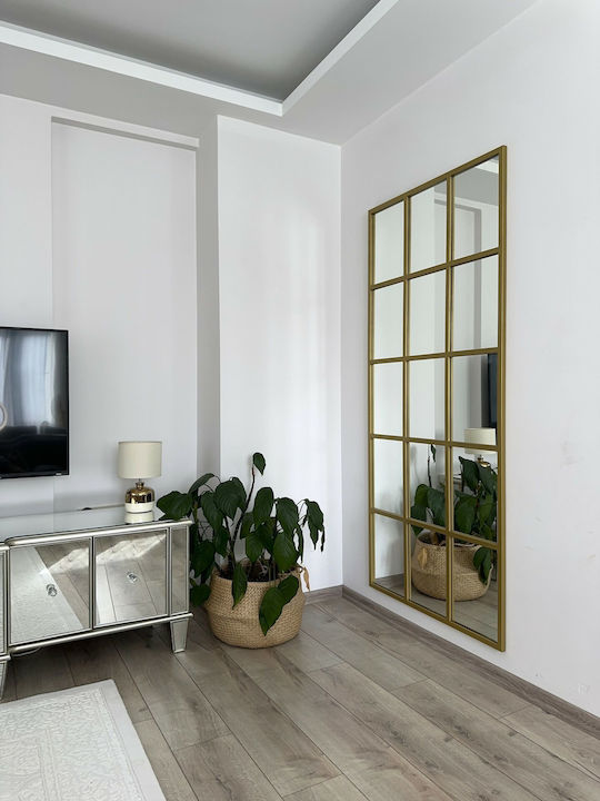 SteweHome Καθρέπτης με Χρυσό Μεταλλικό Πλαίσιο 180x80cm