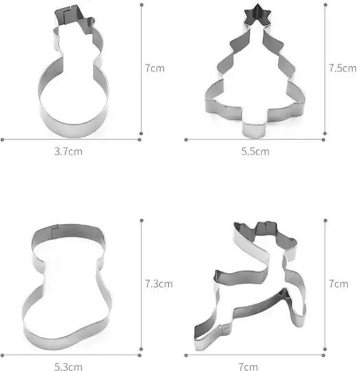 Metallic Cookie Cutter Cookies 6 Pieces