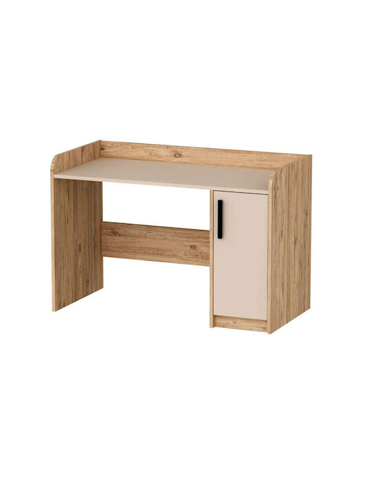 SteweHome Kinder Schreibtisch mit Bibliothek aus Eiche und Creme – Modernes Kinder Schreibtisch 124x60x83
