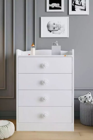 Baby Dresser with 4 Drawers White xx STE-000778-V1224